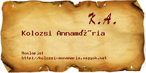 Kolozsi Annamária névjegykártya