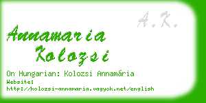 annamaria kolozsi business card